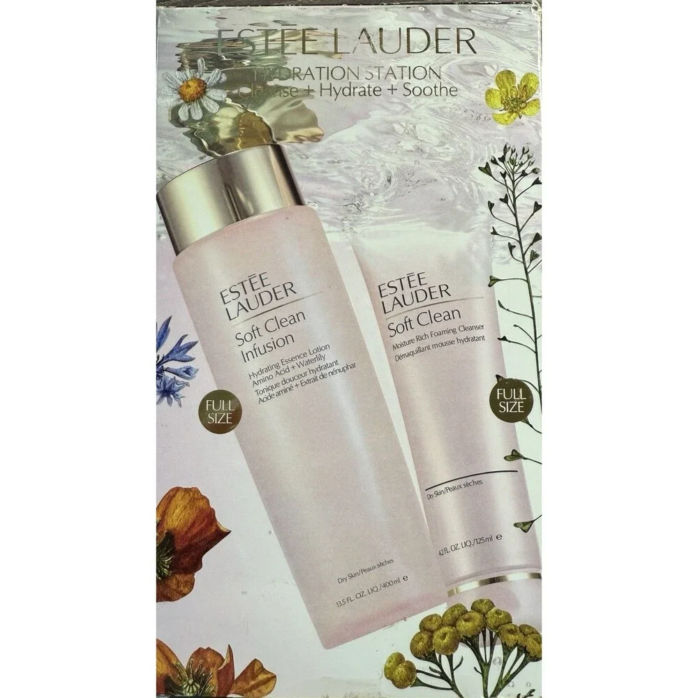 Estée Lauder Soft Clean Hydrating Essence 400mL & Foaming Cleanser 125mL FULL SZ